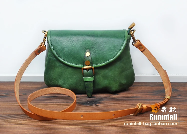 Original Handmade Genuine Cowhide Leather Small Women Shoulder Bags Vintage Creative Crossbody Bag Tote Messenger For Ladies | Багаж и