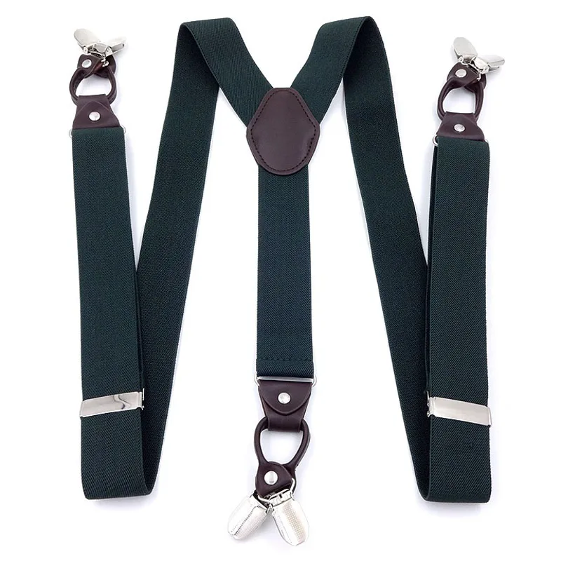 Военные зеленые эластичные мужские подтяжки с шестью зажимами шириной 3 5 см