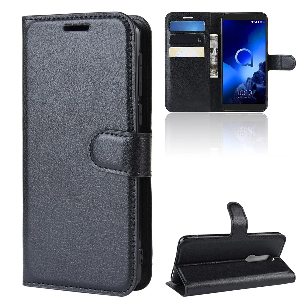 Чехол baisxst для Alcatel 1 X 2019 роскошный кожаный чехол телефона защитный флип-кейс
