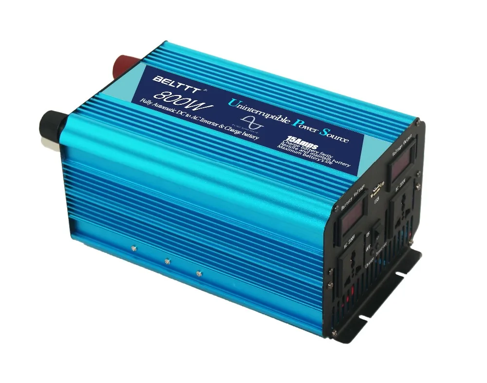 

800w dc 24v to ac 220v pure sine wave ups inverter with battery changer and LED display