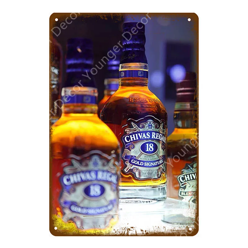 Винтажный пивной плакат Chivas Regal металлические жестяные вывески классические напитки виски декоративная табличка Настенная Наклейка для паба бара клуба домашний декор - Цвет: YD6158D