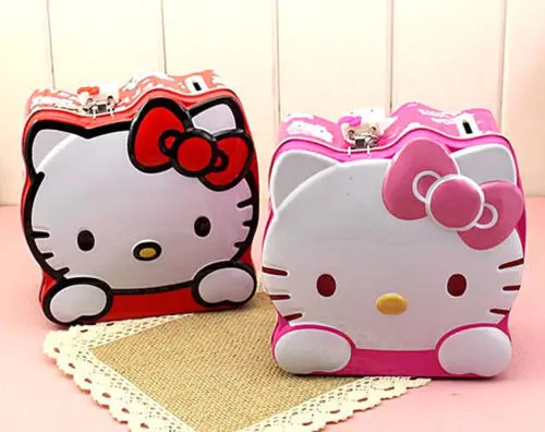 HelloKitty металлический Копилка коробка ребенок девушка w/ Lock YE9707 | Багаж и сумки
