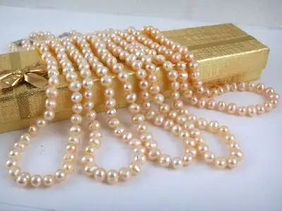Ожерелье из пресноводного жемчуга 7 8 мм 18 дюймов|freshwater pearl necklace|fashion necklacemulticolor