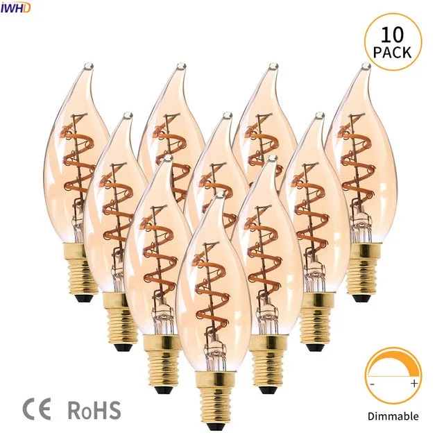 

IWHD C35 E14 Bombilla Edison Light Bulb Lamp 3W 220V LED Industrial Decoration Ampoule Vintage Retro Lamp Edison Ampul Gloeilamp