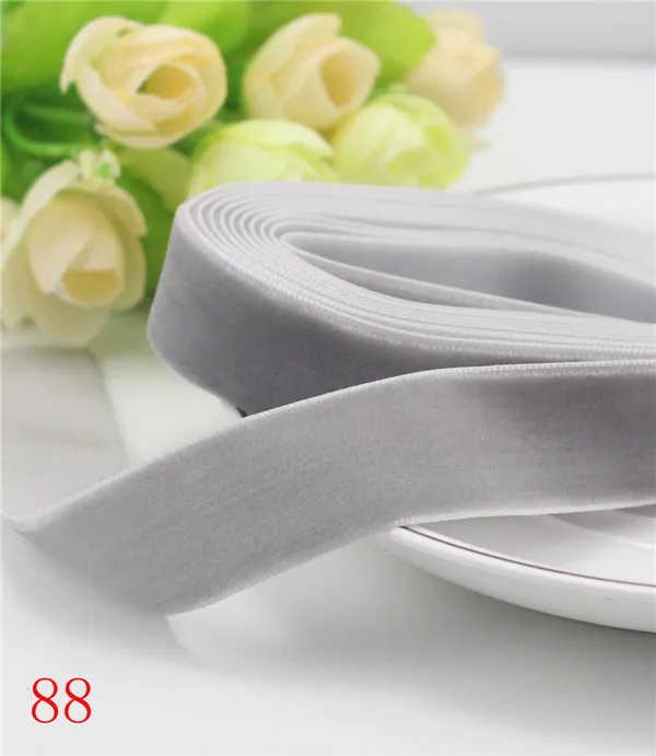 88 Grey " 25-26 мм ширина бархатная лента для упаковки и украшения(2 ярдов/лот) T0604 - Цвет: 88 Grey