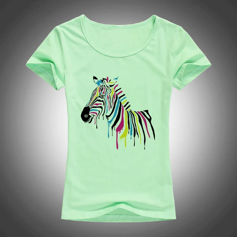 2017 акварельные радужные футболки с принтом зебры женские милые стильные Лидер