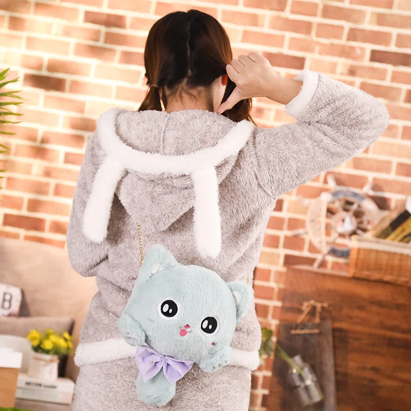 1 шт., 25 см, Kawaii Cat, плюшевый рюкзак, плюшевые куклы, сумка на плечо, мягкая мультяшная игрушка, детский подарок, детская игрушка для девочек