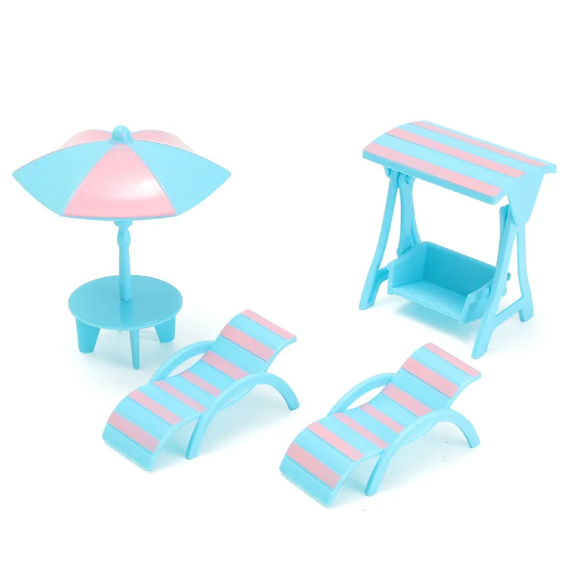 Прекрасный 4 шт./компл. дома мебель для кукол Пластик пляж сцены набор миниатюрный