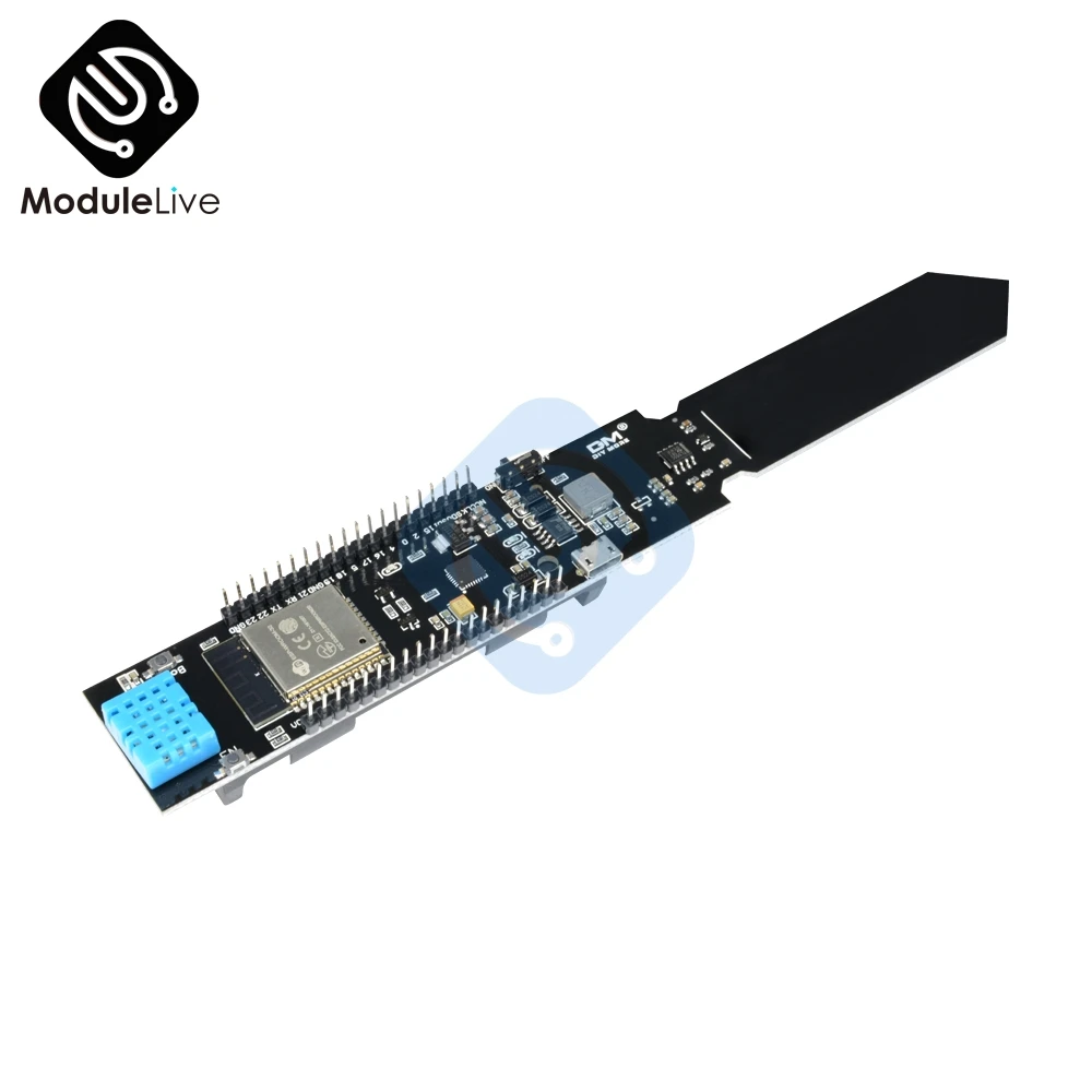 

ESP32 CP2104 DHT11 WiFi Bluetooth датчик температуры и влажности почвы 18650 Защита аккумулятора модуль для Arduino для noпельcu Micro USB