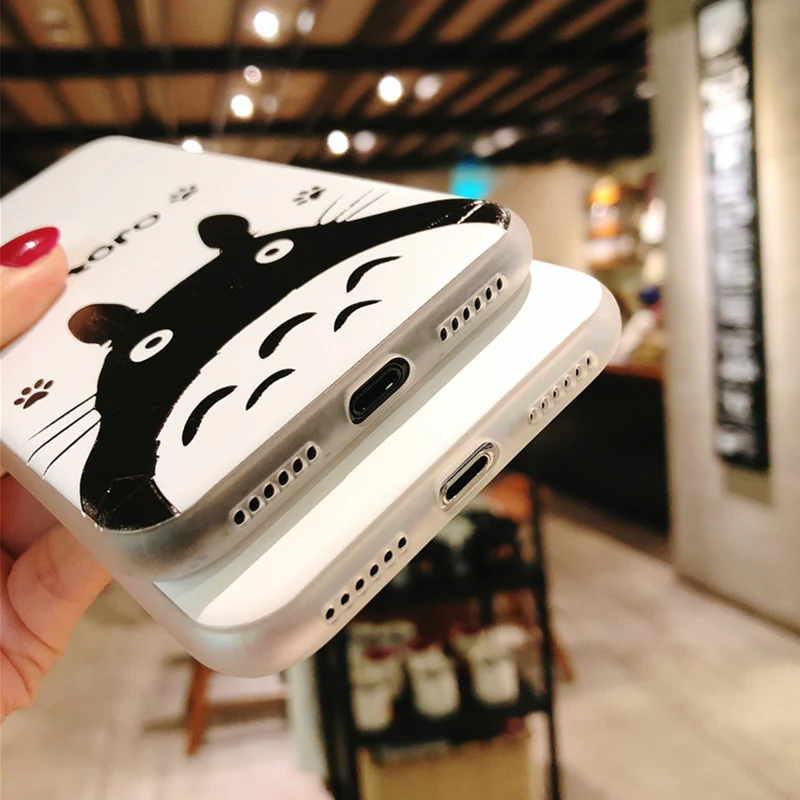Мультфильм крышка с изображением Тоторо для iPhone X Case &amp плёнка из закалённого