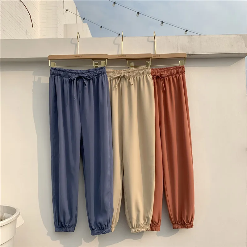 Женские брюки 2019 весна лето шифоновый абажур шаровары свободные одноцветные