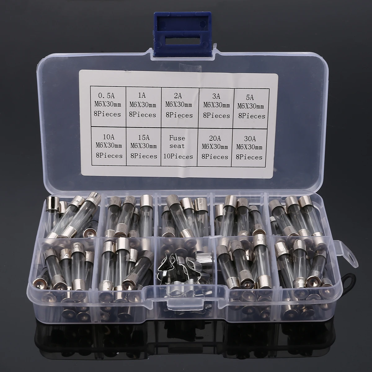 72 шт. стеклянные трубчатые предохранители быстрые выдувные прозрачный