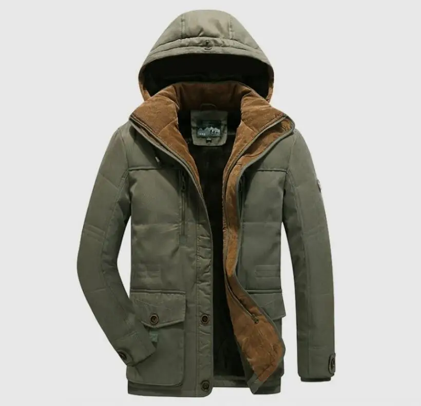 ROHOPO L to 6XL зимние парки из 100% хлопка Мужское пальто шерстяное с воротником и