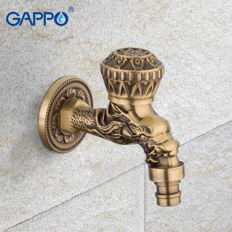 GAPPO Bibcocks taps Antique Brass wall mounted Bathroom Washing Machine basin Faucet Long Garden Tap sink garden | Обустройство дома