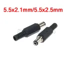 Электрическая розетка вилка папа для постоянного тока, 10 шт., DC-022, DC-005, DC-022B, 5,5, постоянный ток, 2,1x5,5 мм, 2,5x5,5, 2,5x5,5 мм, 2,1 x мм