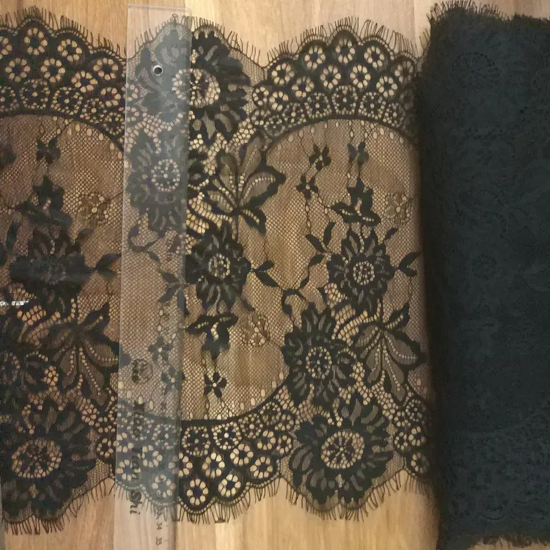 

3 ярда пятен ресниц белый/черный сетка с кружевной отделкой кружева ленты украшения ремесла шитье кружева для свадьбы делая широкий 33 см