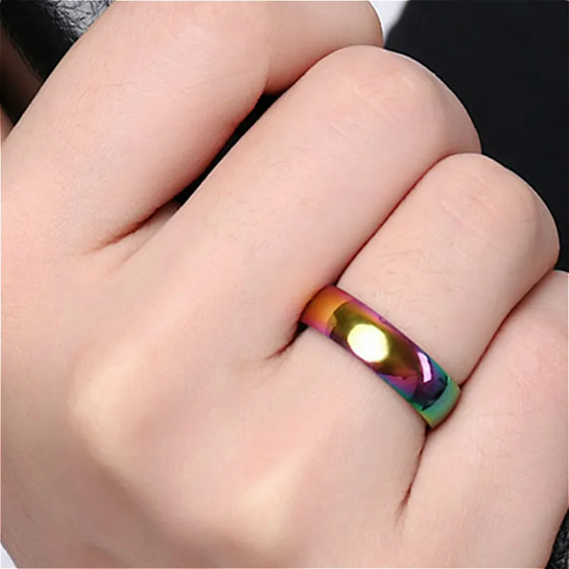 Последняя мода Счастливые цвета мужское кольцо из нержавеющей стали ювелирные