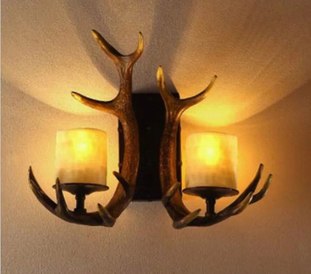 Настенный светильник с античными рогами стильные настенные лампы в виде двойной