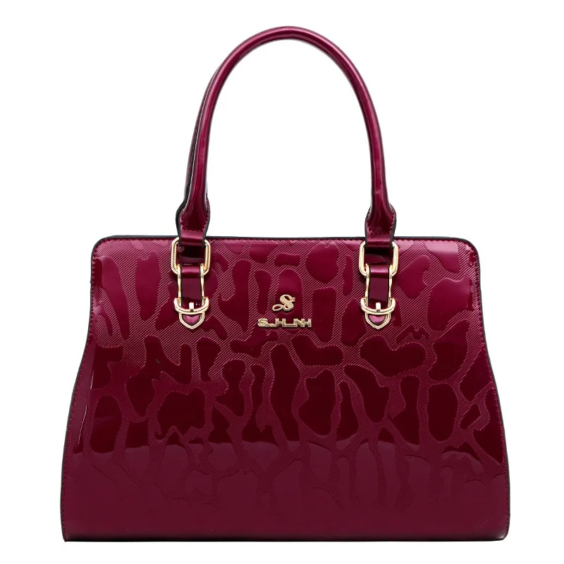 Magenta Новые модные женские сумки из змеиной кожи, женские сумки из лакированной кожи на плечо, женские брендовые роскошные сумки через плечо, европейский дизайн - Цвет: Magenta
