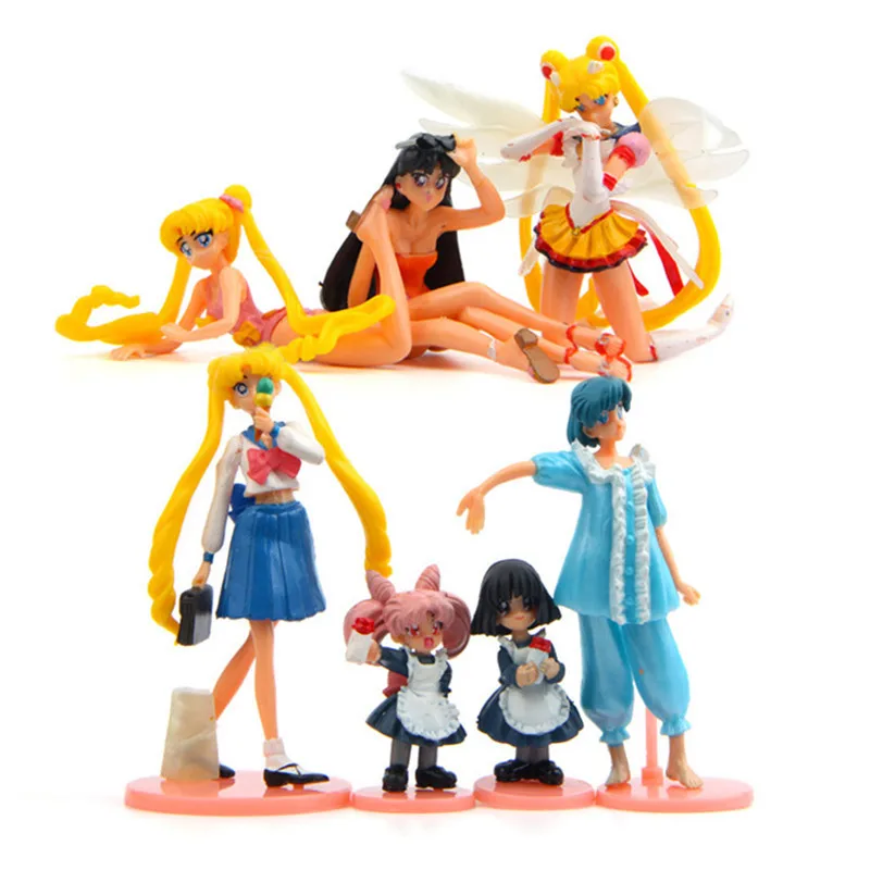 7 шт./лот Sailor Moon Mizuno Ami Hino Rei Kino Makoto Minako Aino фигурка Коллекционная модель игрушки 3 10