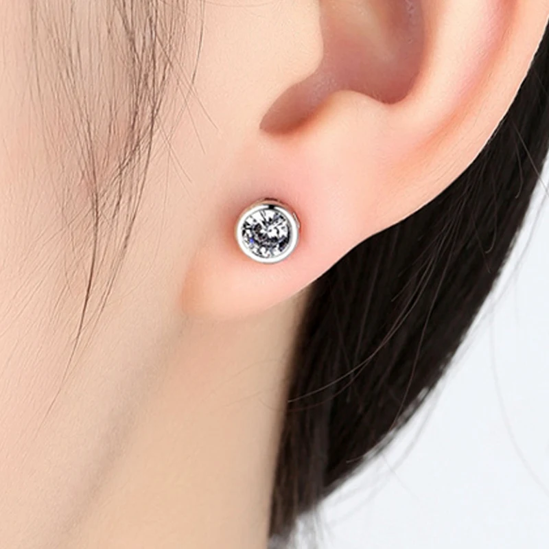 Женские серьги гвоздики CUTEECO европейские минималистичные Круглые циркониевые