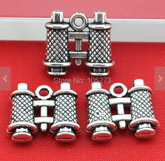 Бинокли Подвески 12 шт. античное серебро тяжелый телескоп Очаровательная