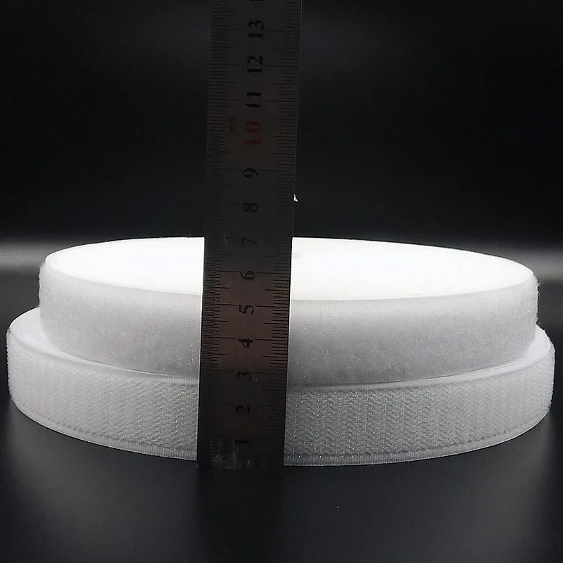 25mm white 16/25/30/40/50/100 мм* 1 м/пара черный, белый цвет лента-липучка «Magic Tape» крюк и петля Самоклеящиеся Застежки ленты без клея швейные принадлежности - Цвет: 25mm white