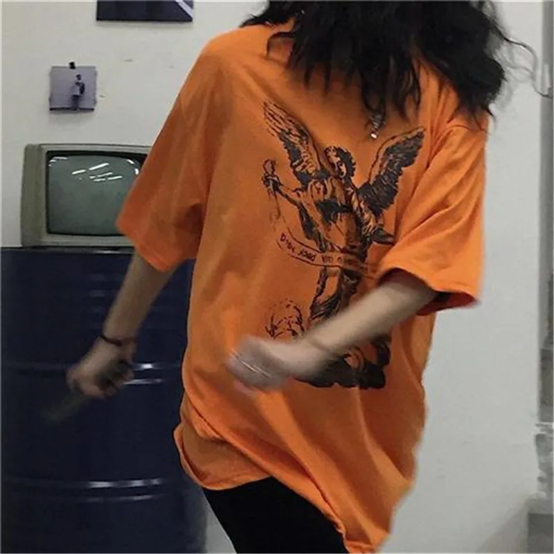 Корейский Harajuku BF футболка с принтом Мужская женская летняя Ins хип хоп свободные футболки большого размера Мужская Повседневная футболка уличная Мужская