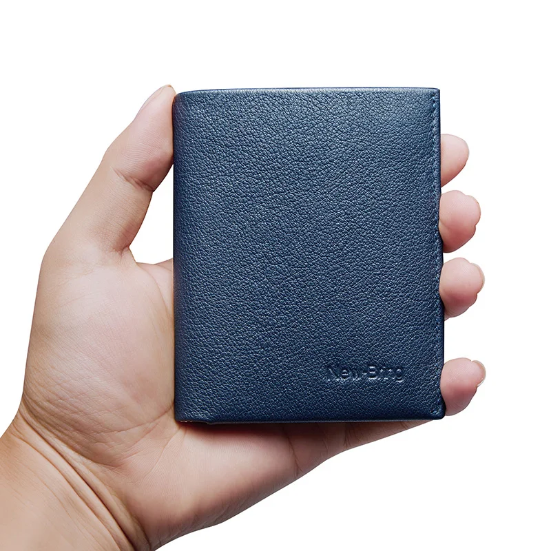 NewBring тонкий кожаный RFID блокирующий кошелек мужской кошелек для карт мужской