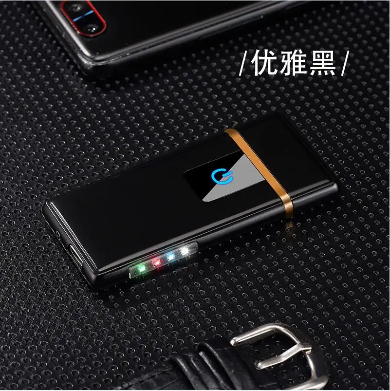 Полный Экран шаблон электронная usb-зажигалка Вольфрам турбо зажигалка интеллигентая(ый) сенсорный светодиодный двухсторонняя зажигалка