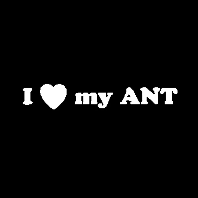 YJZT 16 7 см * 2 I Heart Ant деликатная виниловая наклейка автомобильная черный/серебряный