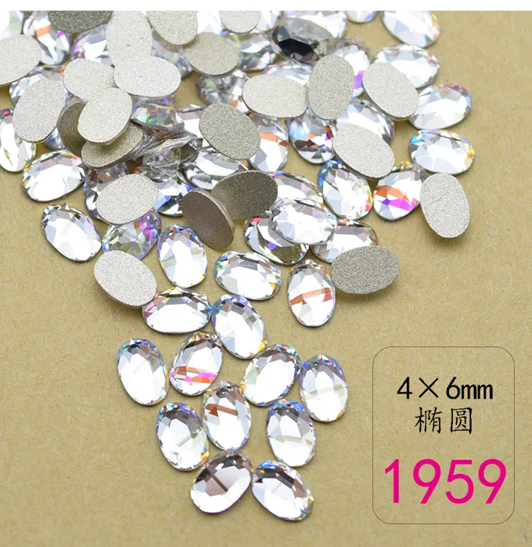 

50Pcs/Lot Flatback Rhinestones Glass Diamond/Triangle/Oval/Rectangle/Waterdrop Shapes Nail Art Gems 5*8mm Colorful Nail Diamond