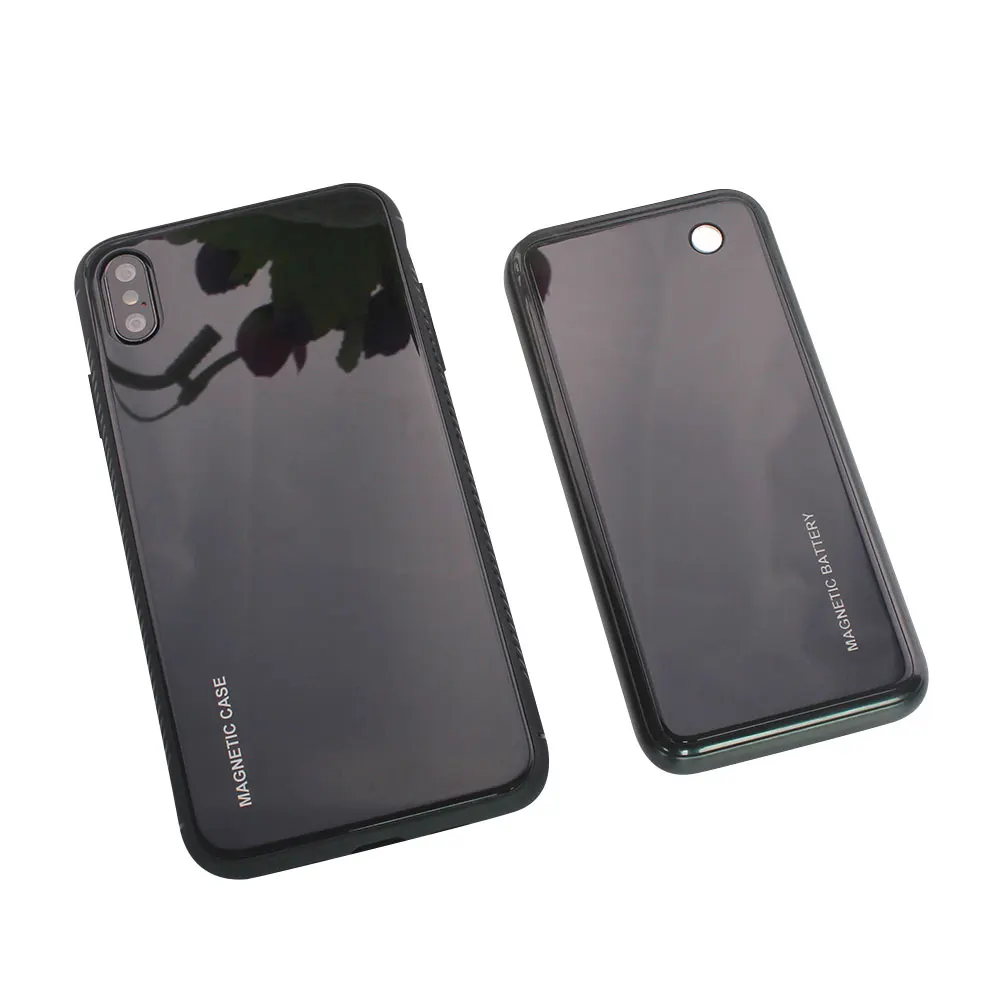 Градиентный стеклянный чехол для iPhone 8 XR XS MAX, беспроводное зарядное устройство, чехол для зарядного устройства, чехол для iPhone 8 Plus, Магнитный чехол с внешним аккумулятором