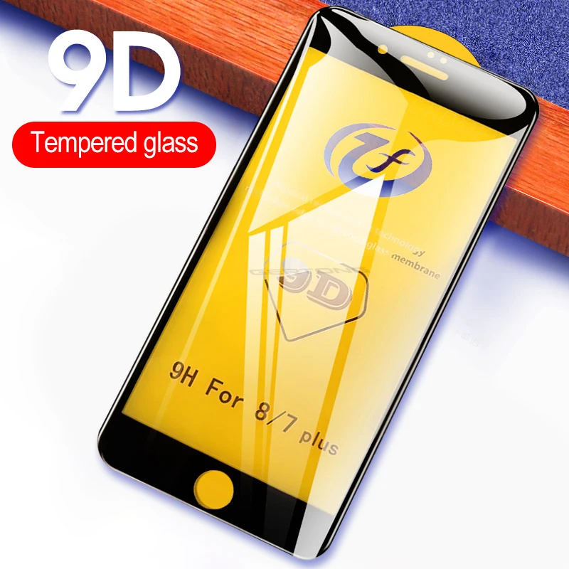 Закаленное стекло 9D с полным покрытием для защиты экрана iPhone 7 8 Plus 6 S 9H новая
