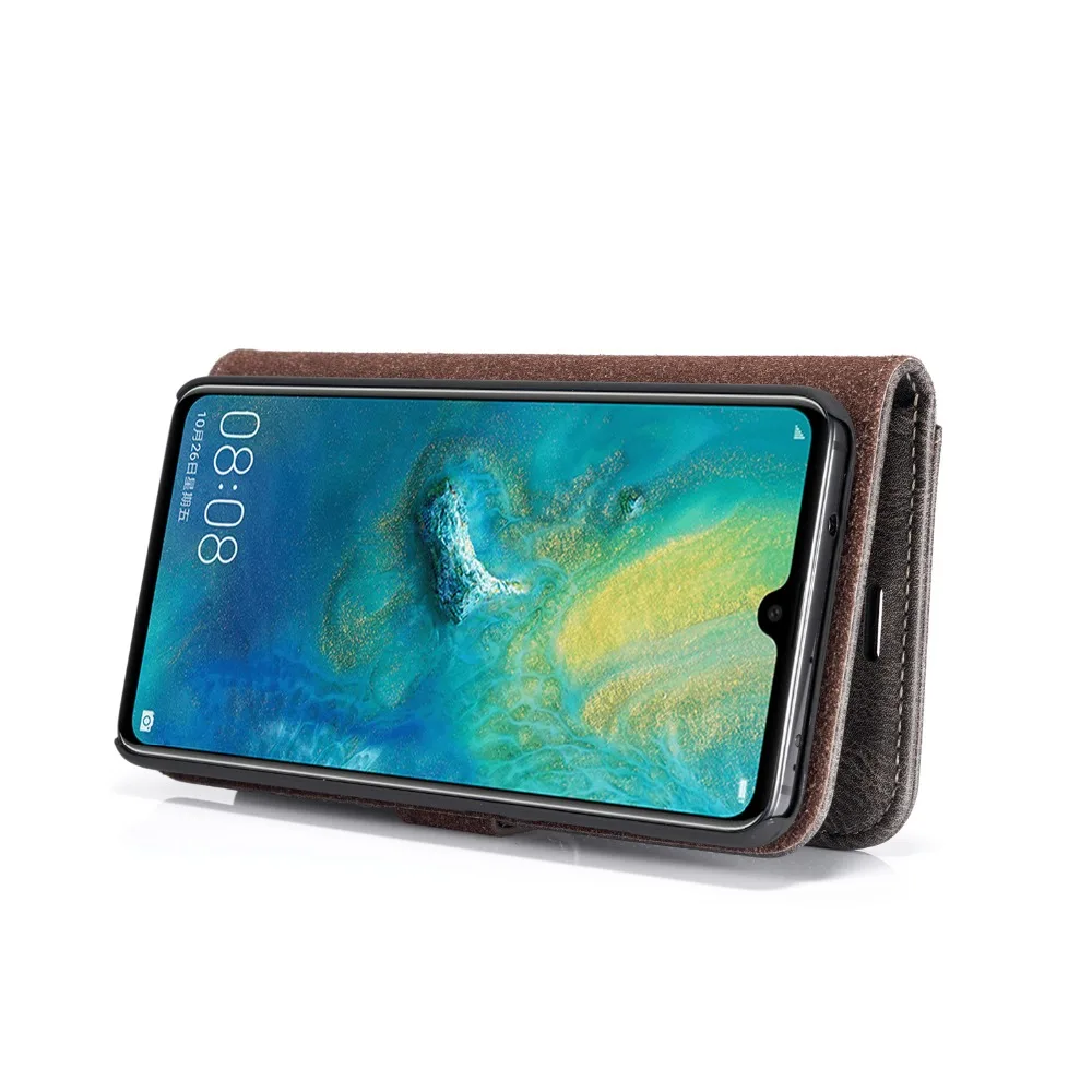

DG.MING Cow Leather Separable Back Case with Magnetic Button Flip Wallet Cover for Huawei Mate 20