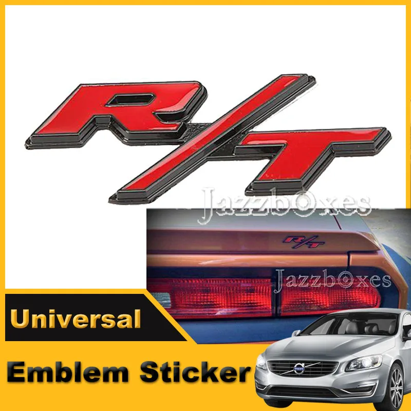 Пара 3D КРАСНЫЙ RT Эмблема Значок Стикер Логоса Автомобиля Для Jeep Chrysler Dodge Металл R/T