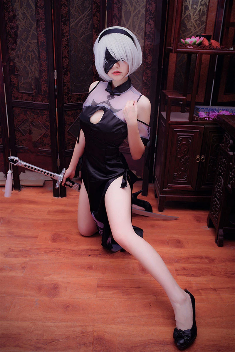 Костюм для косплея из игры NieR:Automata YoRHa тип A № 2 2B колготки Чонсам женское