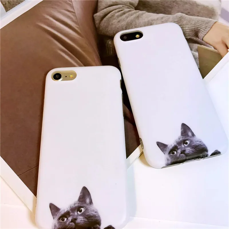 Мода ультра тонкий черный Кот шаблон чехол для iPhone 6 s/6/7/8 Plus 7 Чехол |