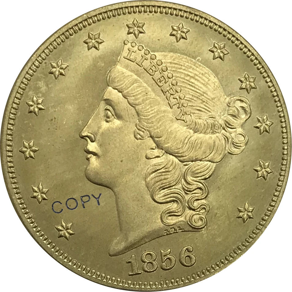 

1856 Соединенные Штаты 20 долларов свободы голова двойной Орл Золотая монета латунные коллекционные предметы копия монеты