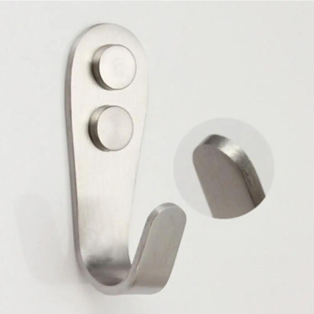 

1PC Organizer Holds House Storage Robe Hooks Bathroom Hardware Door Hook Kitchen Cabinet Clothes Wall Stainless Steel Hangers