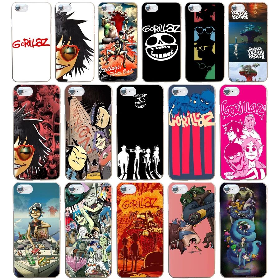 Жесткий прозрачный чехол Gorillaz Band для Iphone 4 4s 5 5s Se 6 6s 8 Plus 7 X|Бамперы| |