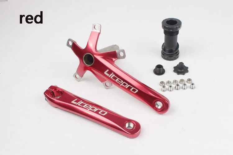 red LP litepro Cogwheel левый и правый шатун Набор дорожный велосипед складной автомобиль модификация один диск 130 BCD части велосипеда включая ось - Цвет: red
