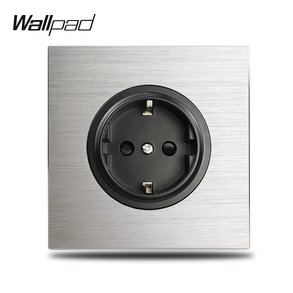 Wallpad L6 серый одноместный 16A ЕС настенная электрическая розетка серебряная
