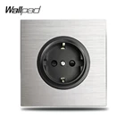 Wallpad L6 серый одноместный 16A ЕС настенная электрическая розетка серебряная алюминиевая пластина 1 банда розетка матовая металлическая панель
