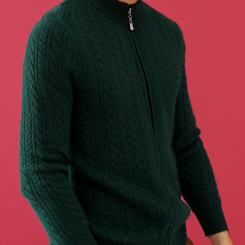 2018 New Autumn Winter Slim Fit Cardigan With Zipper Cashmere Sweater | Мужская одежда
