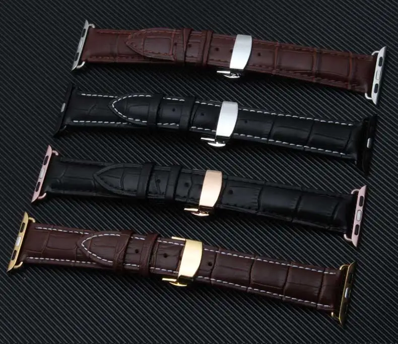 Ремешок из натуральной кожи с пряжкой для наручных часов iWatch Apple Watch 38 мм 42 ремешок