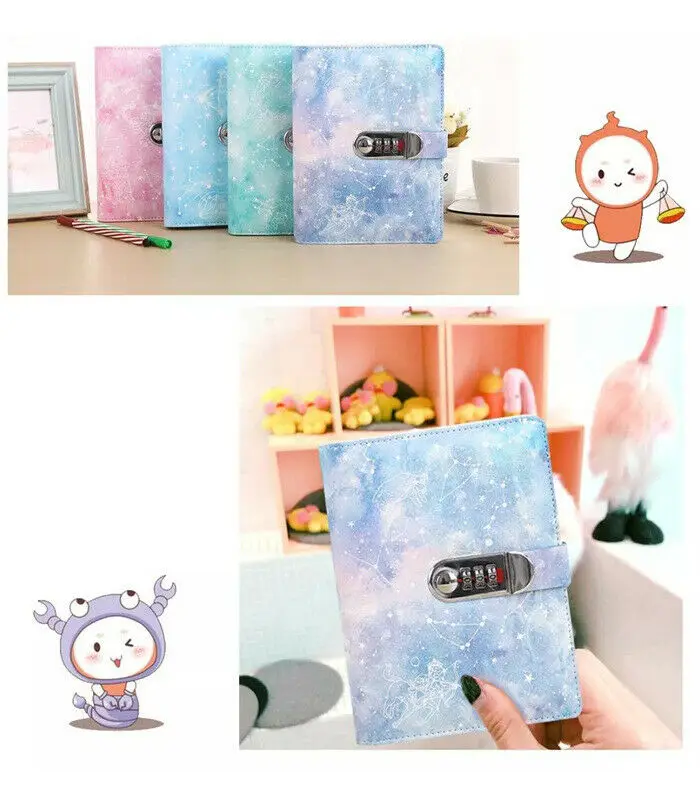 Creative Notebook Paper Planner Bullet Journal Agenda School Diary With Lock Password Note Book Multi-function Lose-leaf Travel