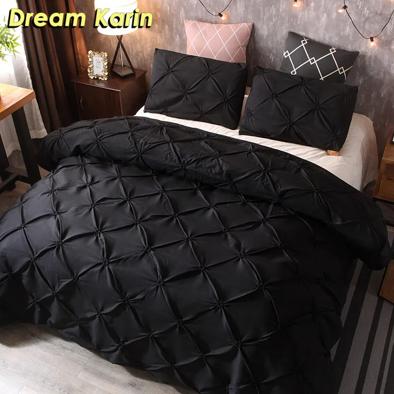 Dream Karin классический черный белый однотонный Комплект постельного белья