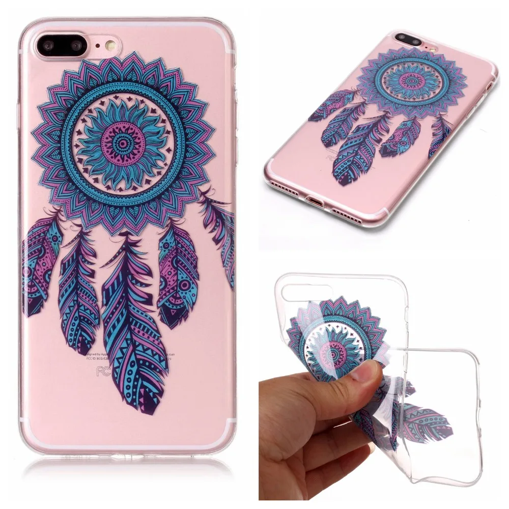 Для iphone 8 plus + Мягкий силиконовый чехол из ТПУ для 7 прозрачный окрашенный Giphone 6 6s 5c