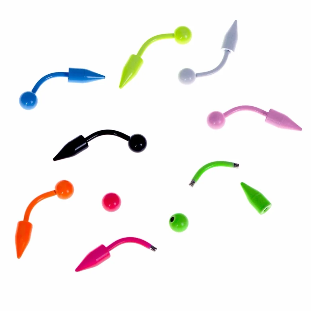 Кольца для пупка 8 шт./лот ювелирные изделия пирсинга 19 г разные цвета|eyebrow ring|belly